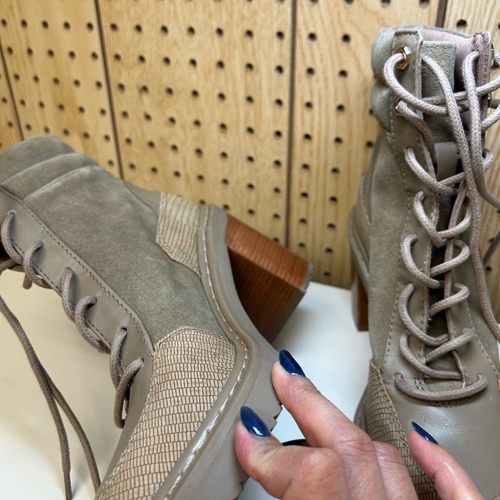 Louise et Cie Taupe Lace-Up Ankle Boots - Picture 3 of 8